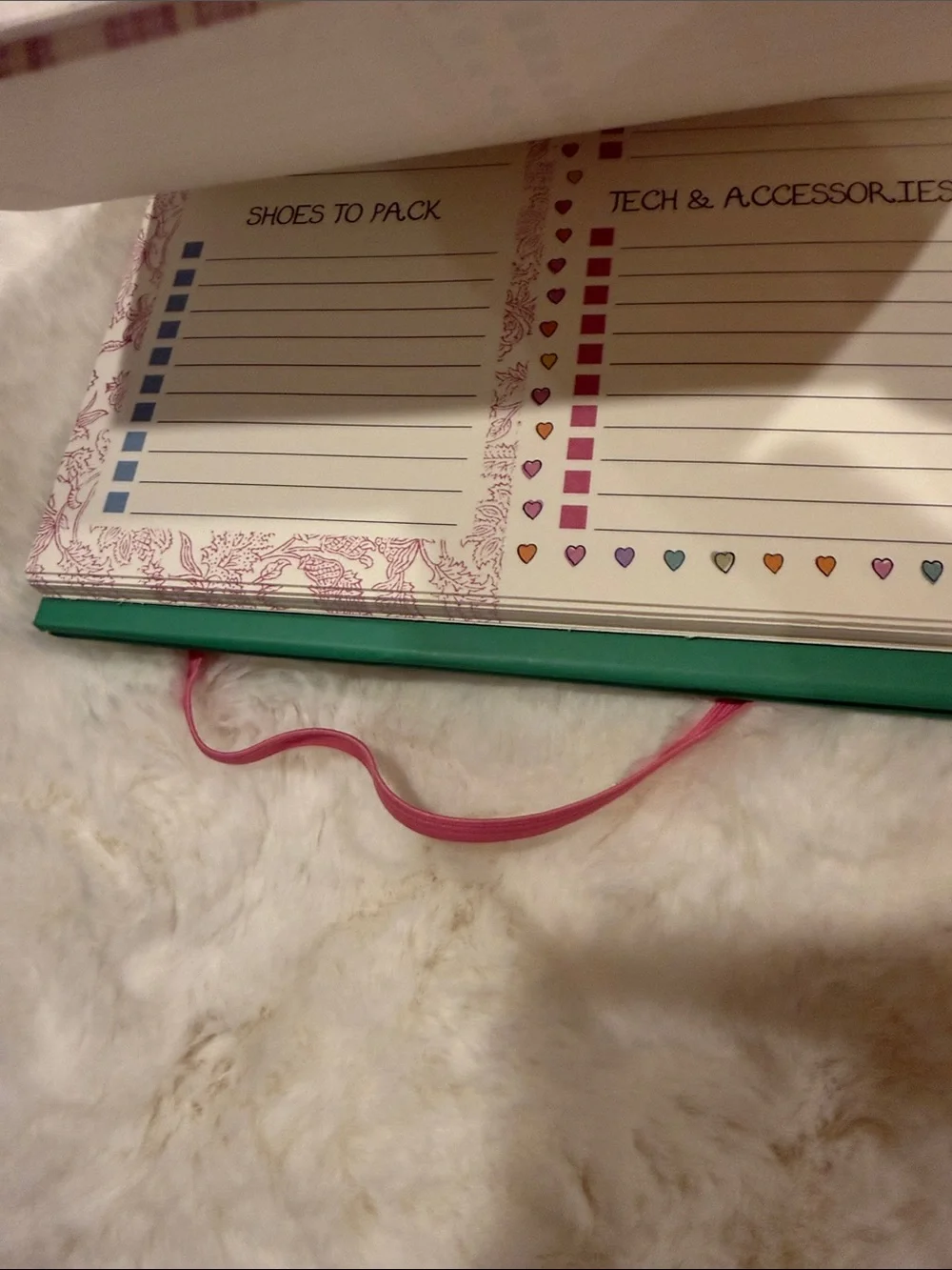 Roller Rabbit Travel Checklist Notebook in White with Multicolor Accents